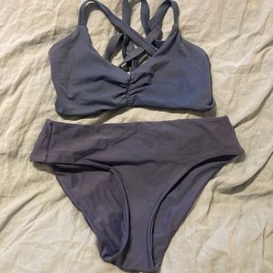 Fused Hawaii Kohanaiki bikini top, Haleakala bottom periwinkle blue size L